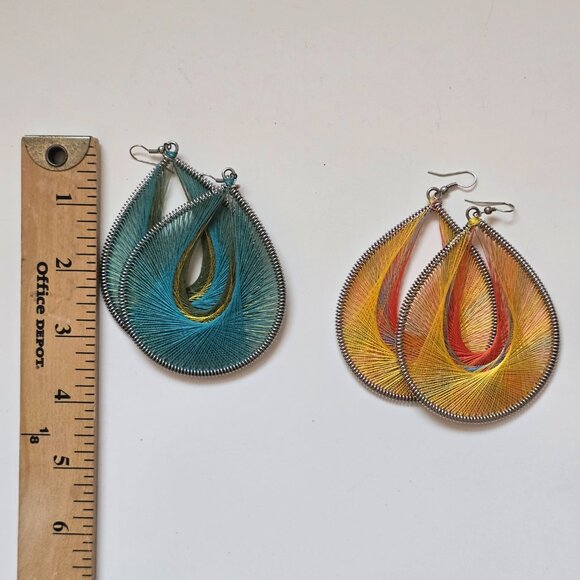 2 pairs of String Art Silk Thread Earings - Picture 2 of 5